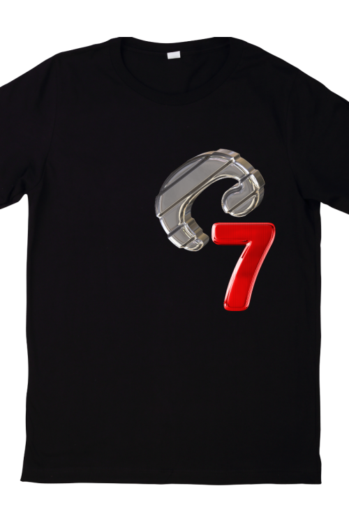 C 7 BASKILI SİYAH T-SHIRT 