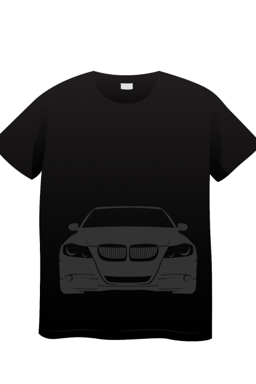 BMW BASKILI SİYAH  T-SHIRT