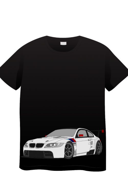 BMW BASKILI SİYAH  T-SHIRT